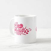 Mug Joyeuse fête des mères avec des roses et des cœurs (Devant gauche)