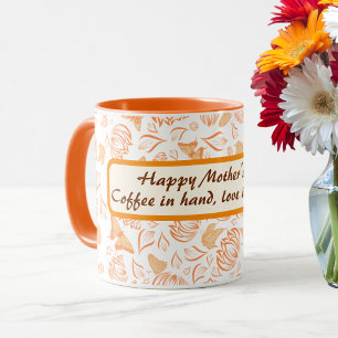 Mug Joyeuse fête des Mères avec motif Papillon Orange