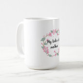 Mug Joyeuse fête des Mères – Conception de couronne fl (Devant gauche)