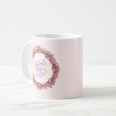 Mug Joyeuse Fête des mères couronne rose florale (Devant gauche)