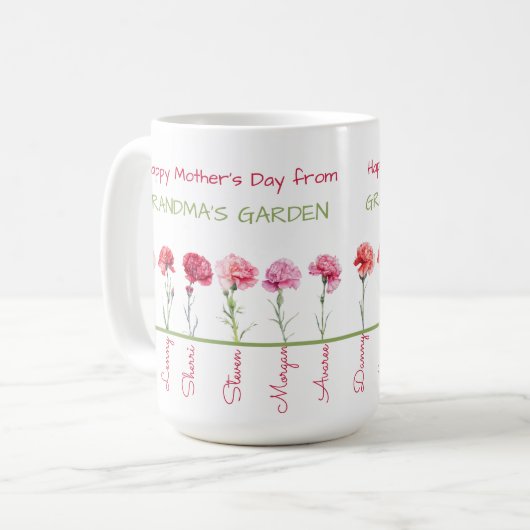 Mug Joyeuse fête des mères du JARDIN DE GRANDMA (Devant gauche)