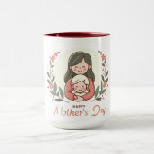 Mug Joyeuse fête des Mères - Étreinte florale de maman (Centre)