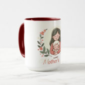 Mug Joyeuse fête des Mères - Étreinte florale de maman (Devant gauche)