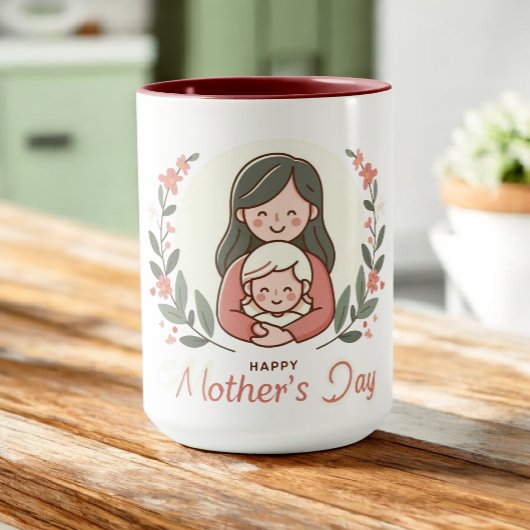 Mug Joyeuse fête des Mères - Étreinte florale de maman
