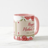 Mug Joyeuse fête des mères Floral Classic Roses Roses  (Devant droit)