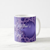 Mug Joyeuse fête des Mères, fractale violette (Devant droit)