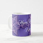 Mug Joyeuse fête des Mères, fractale violette (Devant gauche)