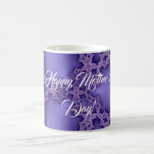 Mug Joyeuse fête des Mères, fractale violette
