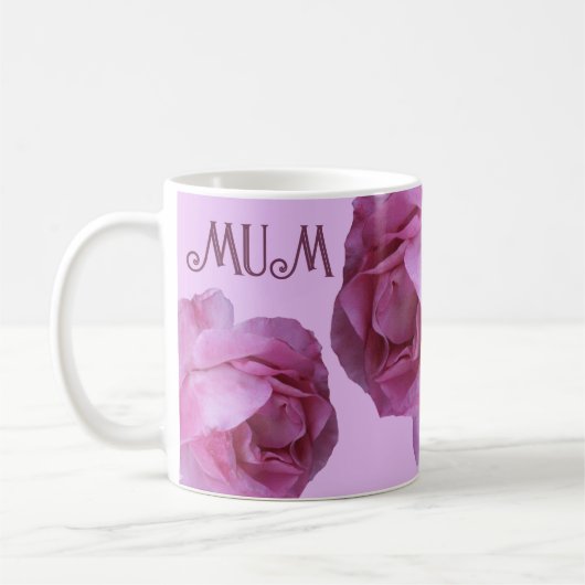 Mug Joyeuse fête des mères jolie rose rose florale mam (Gauche)