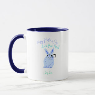 Mug Joyeuse Fête des mères Lapin Bleu  