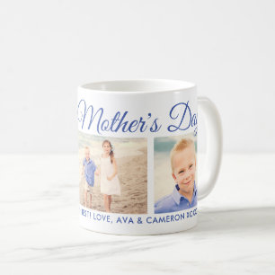 Mug Joyeuse Fête des Mères Maman Bleu Script Photo