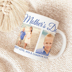 Mug Joyeuse Fête des Mères Maman Écriture Bleue Photo