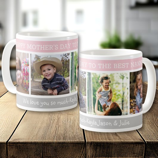 Mug Joyeuse fête des Mères Meilleure Nounou 4 Collage 