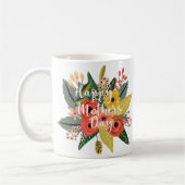 Mug Joyeuse fête des mères Moderne Écriture Florale Co (Gauche)