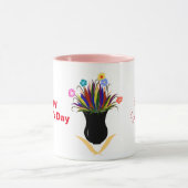 Mug Joyeuse fête des mères Nom de jolies fleurs (Centre)