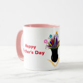 Mug Joyeuse fête des mères Nom de jolies fleurs (Devant gauche)