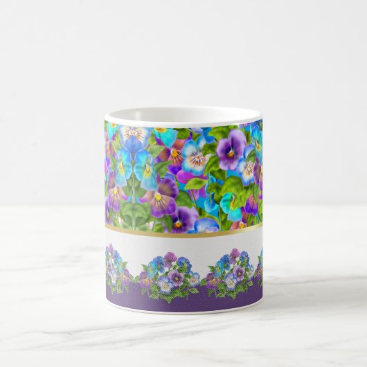 Mug Joyeuse fête des mères Pansy Violet Fleurs Aquarel (Centre)