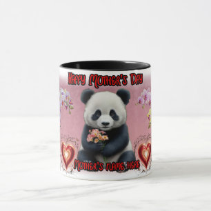 Mug Joyeuse fête des Mères par un Panda sur un Coloré