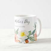 Mug Joyeuse Fête des Mères Peach Watercolor Flowers (Devant droit)