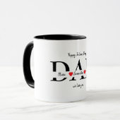 Mug Joyeuse Fête des pères avec des noms d'enfants (Devant gauche)