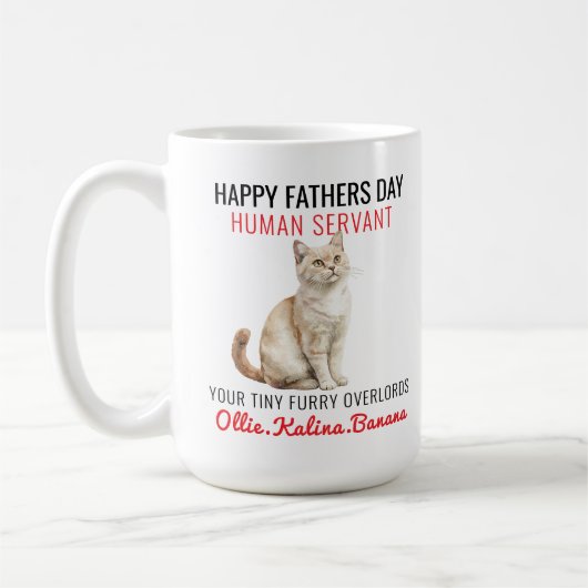Mug Joyeuse Fête des Pères - Chat Serviteur Humain Drô (Gauche)