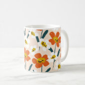 Mug Joyeuse fleur sèche peinte fleurit sans couture mo (Devant droit)