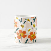 Mug Joyeuse fleur sèche peinte fleurit sans couture mo (Centre)