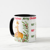 Mug Joyeuse Giraffe de Noël dans la jungle (Devant gauche)