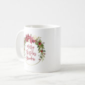 Mug Joyeuse grand-mère de Noël | Couronne florale avec (Devant gauche)