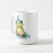Mug Joyeuse grenouille mignonne d'anniversaire (Devant gauche)