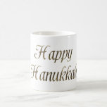 Mug Joyeuse Hanoukka Gold Typographie Elegant Chanukah<br><div class="desc">Happy Hanoukka Golden Text Typography Elégant Festival de lumières de Chanukah Fête de la Mug</div>