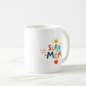 Mug Joyeuse Journée des mères avec amour pour Super Ma (Devant droit)