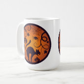 Mug Joyeuse lanterne d'Halloween araignées et chauves- (Devant gauche)