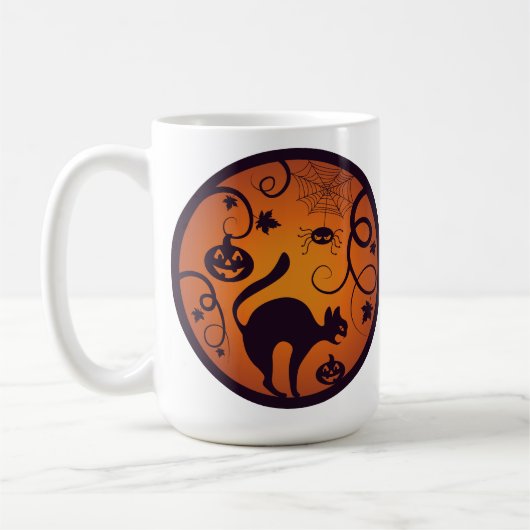 Mug Joyeuse lanterne d'Halloween araignées et chauves- (Gauche)