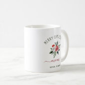 Mug Joyeuse maman de Noël | Jolie aquarelle florale (Devant droit)