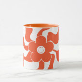 Mug Joyeuse marguerite rétro en orange et blanc (Centre)