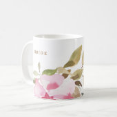 Mug Joyeuse mariée Mariage de Florals d'aquarelle (Devant gauche)