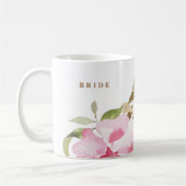Mug Joyeuse mariée Mariage de Florals d'aquarelle (Gauche)