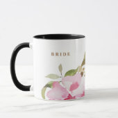 Mug Joyeuse mariée Mariage de Florals d'aquarelle (Gauche)