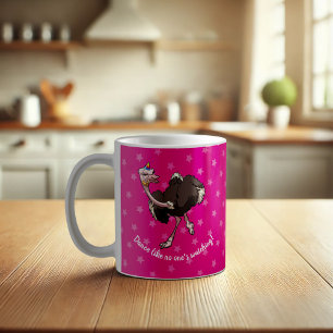 Mug Joyeuse Ostrich Danser en caricature Casquette de 
