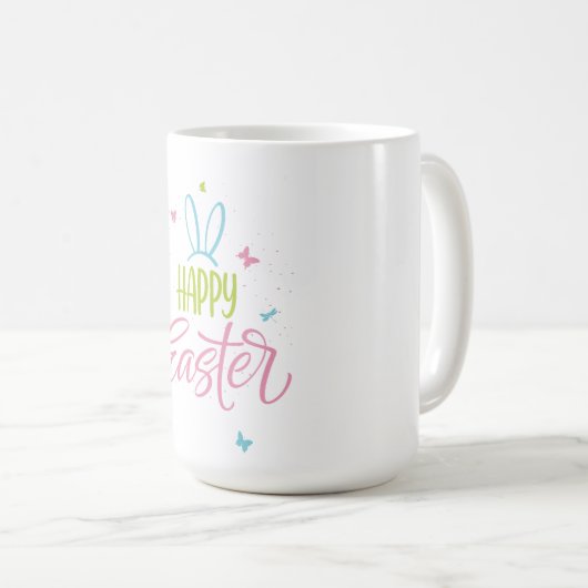 Mug Joyeuse Pâques aux papillons (Devant droit)