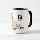 Mug Joyeuse partie de carlin (Devant droit)