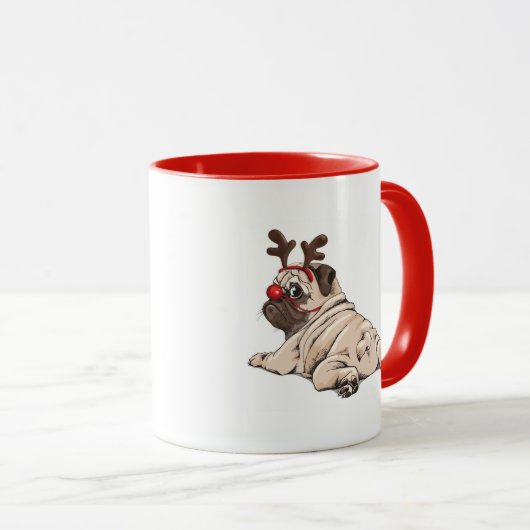 Mug Joyeuse partie de carlin (Devant droit)