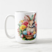 Mug Joyeuse peinture d'aquarelle de lapin de Pâques (Gauche)