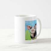 Mug Joyeuse peinture de petit cochon (Devant droit)