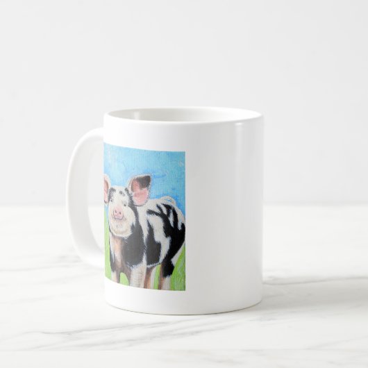 Mug Joyeuse peinture de petit cochon (Devant gauche)