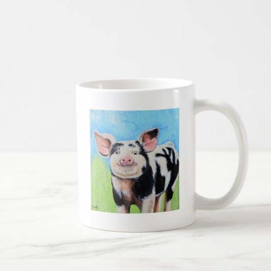 Mug Joyeuse peinture de petit cochon (Droite)