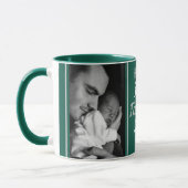 Mug Joyeuse première Fête des pères 2 photo vert (Gauche)