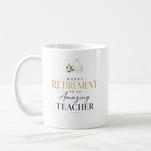 Mug Joyeuse retraite enseignant nom personnalisé (Gauche)