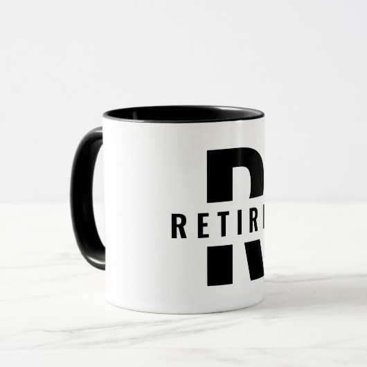 Mug Joyeuse retraite Retraite Monogramme initial (Devant gauche)
